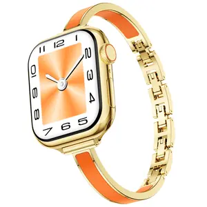 Mosonio Slim Bracelet Bands for Apple Watch Women, Elegant Thin Metal Band with Embedded Silicone Accents Compatible with Apple Watch Ultra / Series 11 10 9 8 7 6 5 4 SE 3 2 1, Easy-Adjust Link Strap for iWatch 49mm 46mm 45mm 44mm 42mm 41mm 40mm 38mm