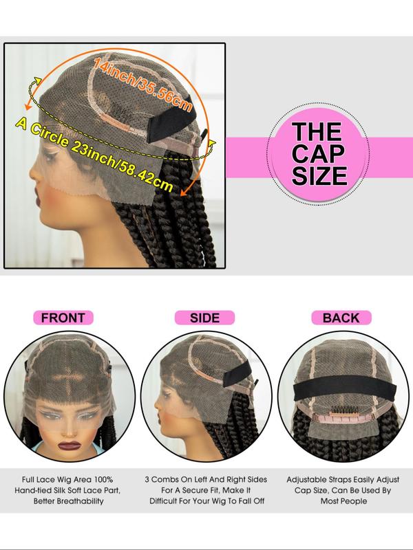 36 Inch Long Braided Lace Front Wigs for Women, Gorgeous Fluffy Wigs with Baby Hair, Synthetic Braided Full Lace Wigs for Party, Daily Use, Wigs That Look Like Real Hair