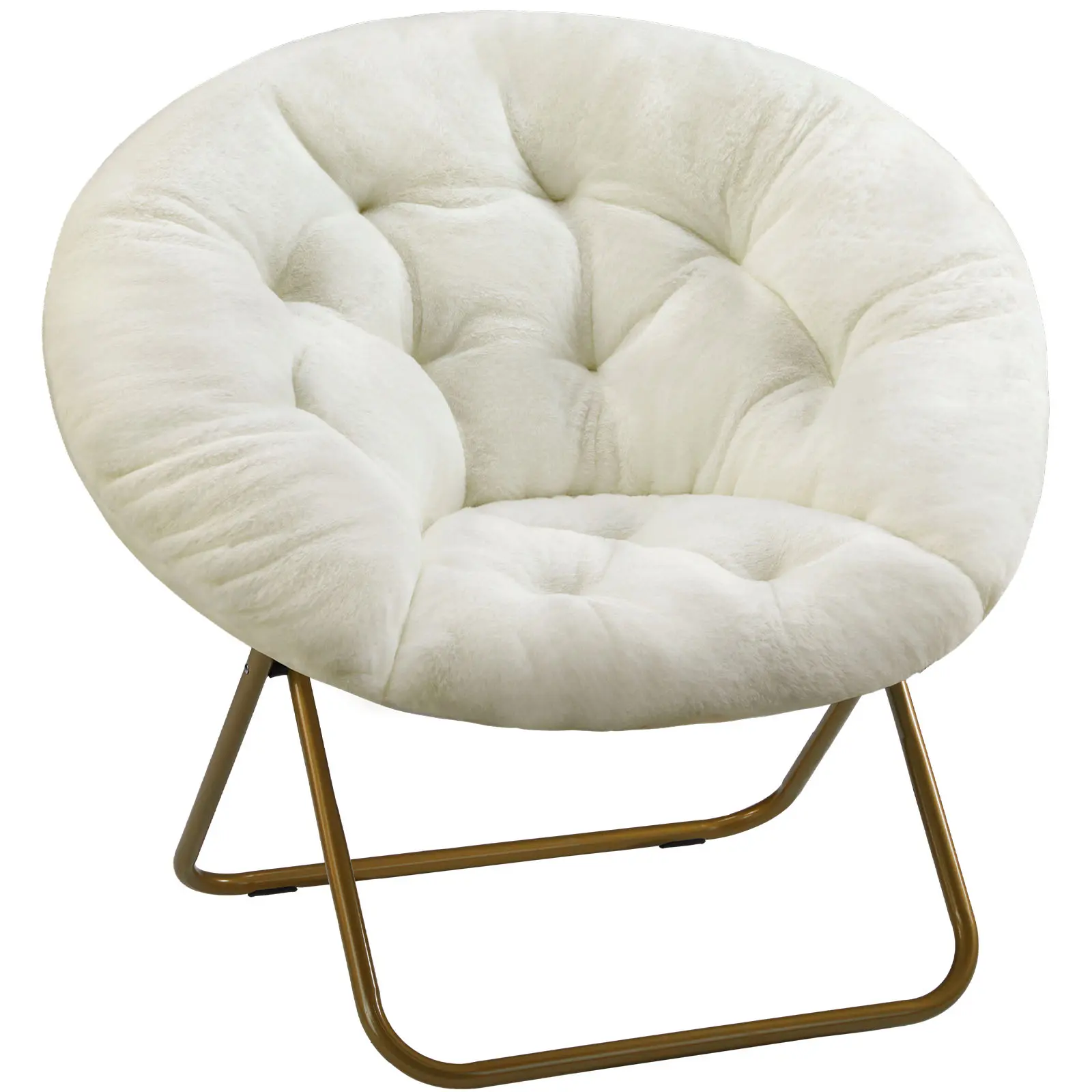 Cozy Saucer Chairs Faux Fur Living Room Reading Lounge Furniture Folding Comfy with Soft Thick Padded Seat Metal Frame Modern Style for Bedroom Home Cozy Saucer Chairs Faux Fur Living Room Reading Lounge Furniture Folding Comfy with Soft Thick Padded Seat Metal Frame Modern Style for Bedroom Home