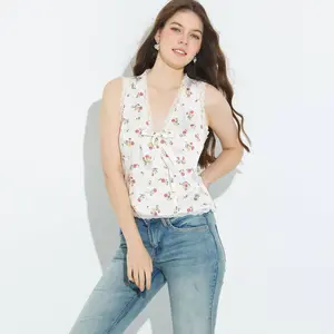 Women's Lace Trim Satin Tank Top - Wild Fable Yellow Floral XXL