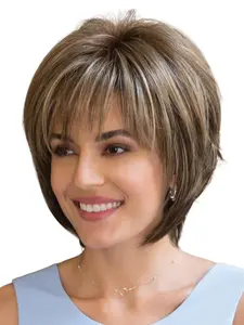 Women's Bangs Wig, Daily Wear, Gentle Fashion Natural Comfort, Short Straight Hair, All Seasons, Casual Style, Natural Looking Wig
