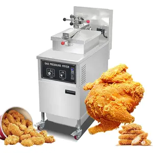 Kolice Commercial 25L Natrual Gas(LNG) Pressure Fryer, Pressure Deep Fryer with Oil Filtration System for Fast Food Restaurant, Snack Bars