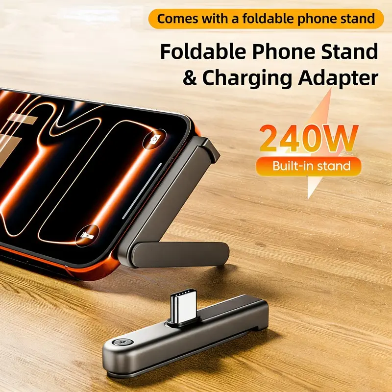 Foldable Fast Charging Adapter, 240w Type C Charger, Foldable Stand Adapter, Quick Charge Data Cable, Type C to Type C Connector, Cell Phone Charger