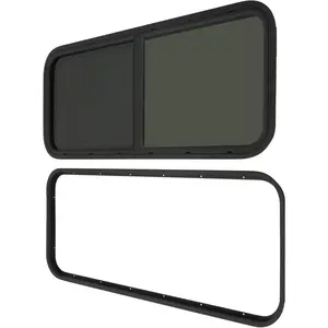 42"x22" Vertical Sliding Black RV Window RV Camper Window Teardrop Vertical Trailer Sliding Window Accessories TZRV0012 Marine Camper Tall RV Windows Skylights (42"x22")
