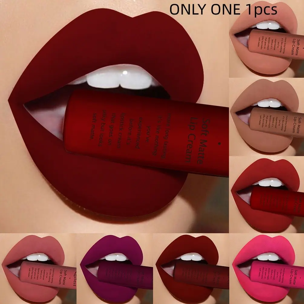 25 Color Matte Intensely Pigmented Soft Mist Lip Gloss, Long-Lasting No Smudge Lipstick, Nude Tone Liquid Lipstick, Non-Sticky Lip Glaze, Almost Lipstick, Lipstick Lipgloss, Lip Cosmetic