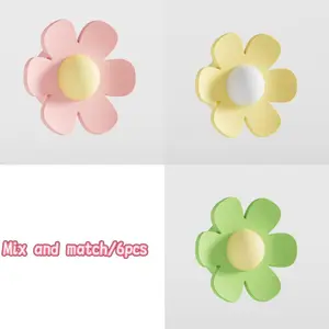 6pcs Silicone Sink Stoppers, Flower Shaped, Durable and Easy to Install, Prevents Overflow and Clogging, Decorative Sink Additions