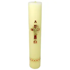 Cirio Pascual 4 Kilo Large Cirio 24"Tall×4"Thick Paschal Candles Vela de Cera Jesucristo Resucitado Candle for Church Devotional Religious art image, home decor, wall decor, church events, gifts