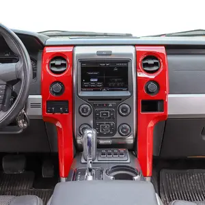 Center Console Dash Panel Trim For Ford F150 Raptor 2009-2014 Car Interior Accessories Red Vehicle