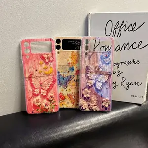 Ins fresh and cute butterfly-patterned phone case for zflip7/6/ 5/4/3 foldable phone case-kkzd20
