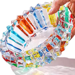 Crystal colorful ashtray cigar cigarettes ash tray holder home office desktop tabletop decoration 55