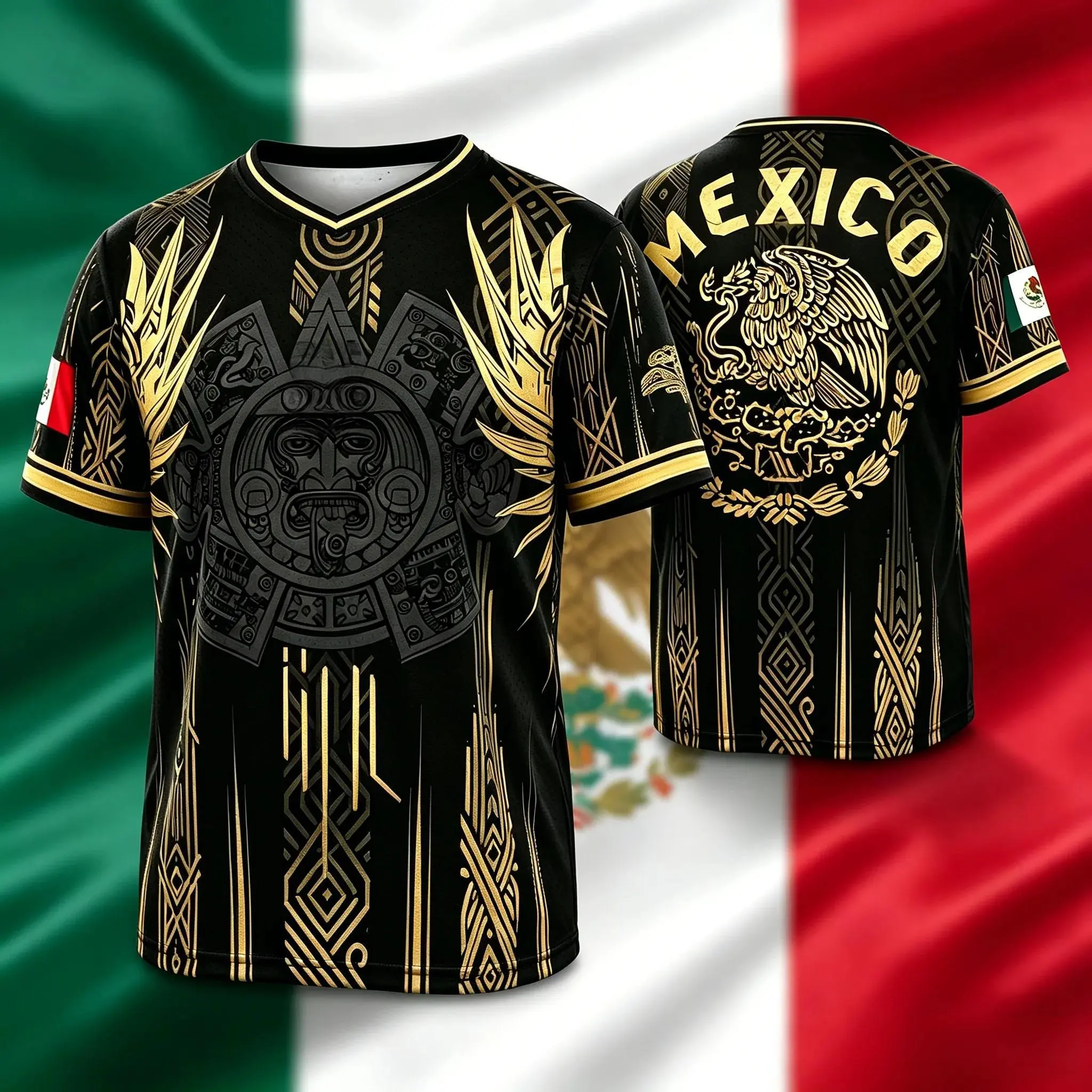 Men's Mexican Aztec Soccer Top - Mexico 2026 Jersey, Jerseys for Soccer, Game Day Outfit, Ideal Gift for Fans and Players