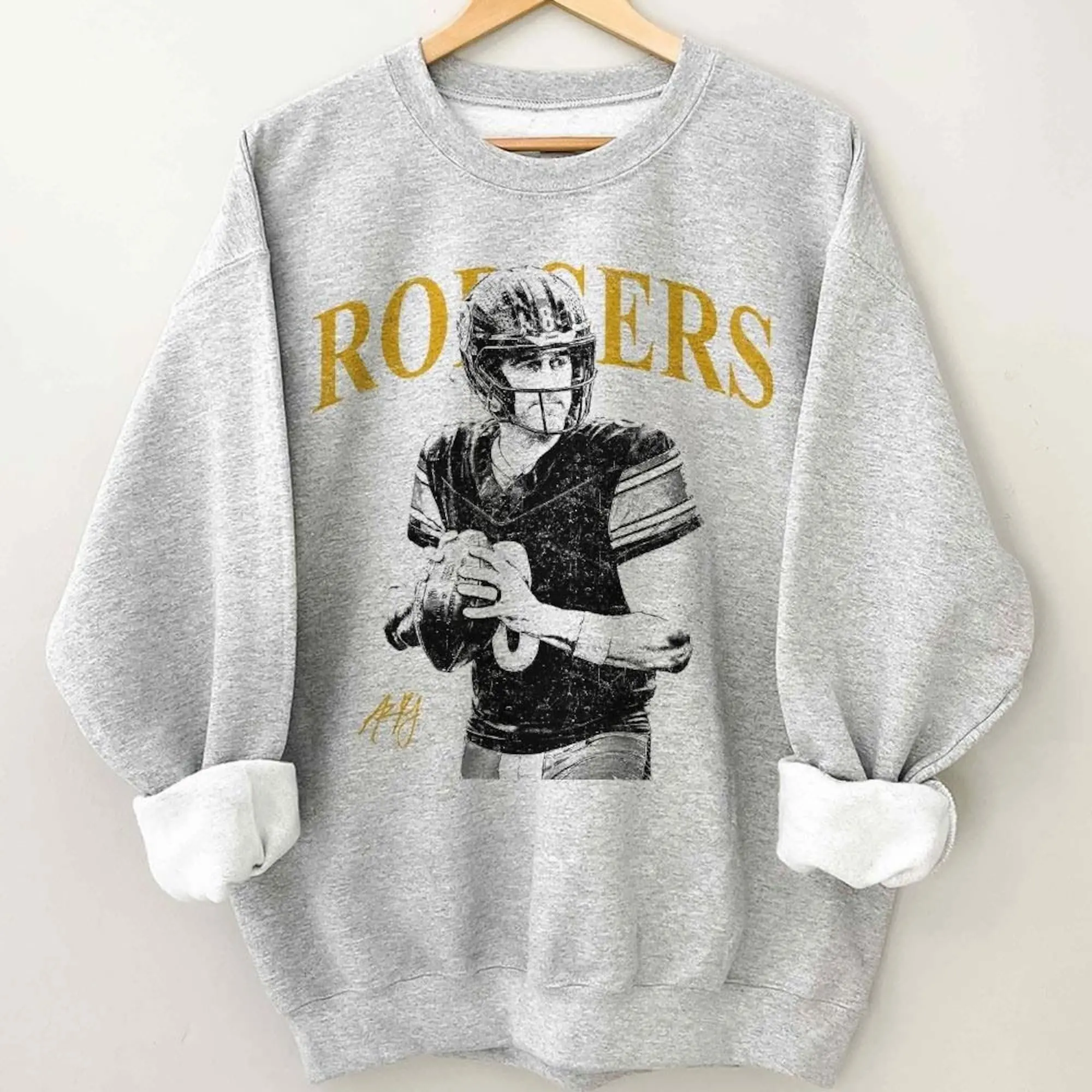 Aaron Rodgers Sweatshirt, Rodgers Football Sweatshirt, Vintage Style SSweatshirtlers Sweatshirt, Game Day Gift For Him, Funny Retro Football Gift Unisex