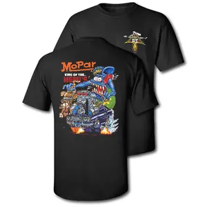🚗[100% Cotton][Graphic Tee]Vintage Graphic Tees – Rat Fink Mopar "King of Hemis" T-Shirt, Casual Cotton Crewneck Tee, Classic Car & Muscle Car Graphic, Unisex Short Sleeve, Streetwear & Retro Style, Gift for Car Enthusiasts, Menswear Casual Top