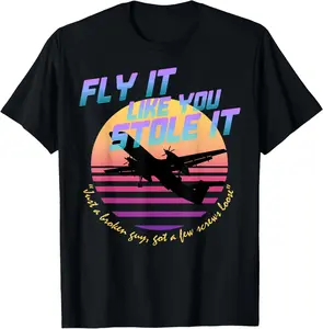 100%cotton Fly It Like You Stole It - Sky King, Vaporwave, Aesthetic T-Shirt