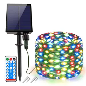 Solar Powered Christmas String Light, Outdoor Waterproof Solar Light with 8 Lighting Modes Fairy Lights, Outdoor Garden Tree Lawn Party Camping Decoration