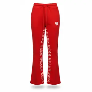 Focus 'Heartless' Stacked Sweatpants (Red) 80559