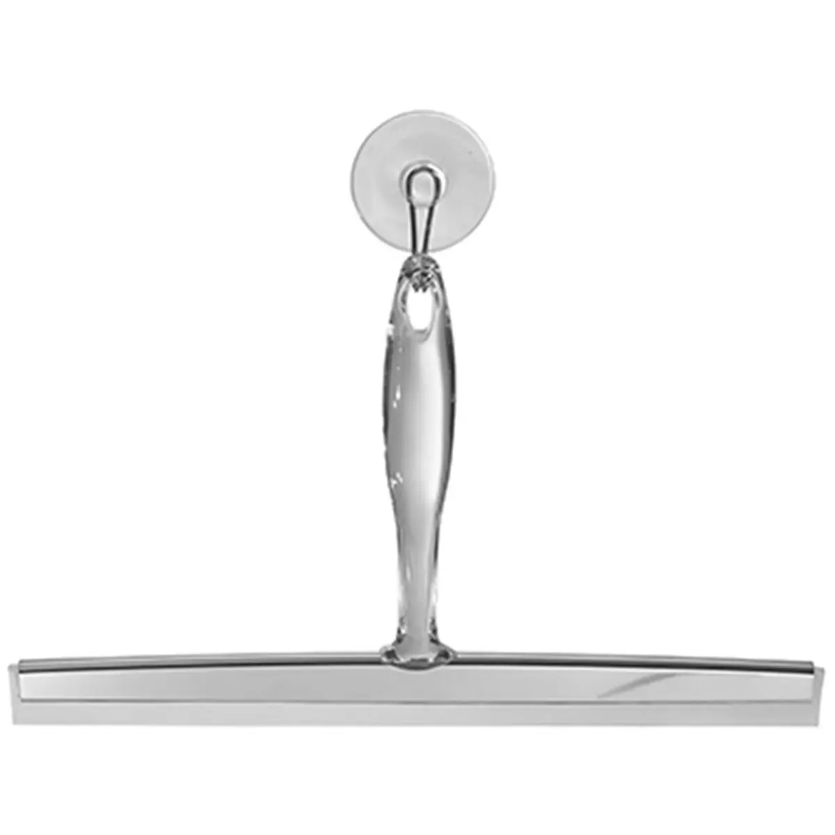 Interdesign 12 in Plastic Handheld Squeegee - Stainless Accents, Precision Flexible Bendable Blade, Ergonomic Handle, 0.5 lbs, Spot-Removing Glass Cleaner for Bathroom Home Care Supplies