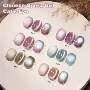 【MORDDA LIVE】6 Colors Magnetic Cat's Eye Gel Polish - Shimmering Reflective Semi-Permanent Nail Polish With/LED, Soak-Off & Magnetic Swirl Design For Salon & DIY Use, Alcohol-Free, Magnetic Nail Polish, DIY Nail Art, Durable Manicure