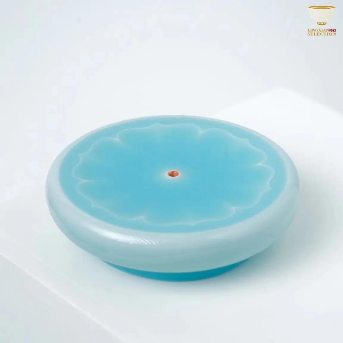 Jin Hongyang Handcrafted Ceramic Incense Holder - Rosebud & Lotus Petal Design Aroma Burner, Zen Elegance for Tranquil Spaces