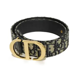 Pre-owned Dior Cotton Small Leather Goods 30 Montaigne Belt