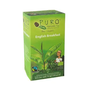 PURO Organic English Breakfast Tea | Fairtrade, Plastic-Free 25 Compostable Tea Bags