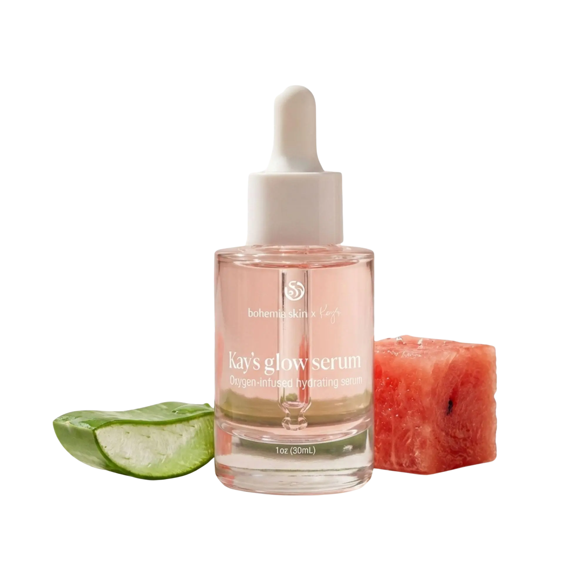 Kay’s Glow Serum - Oxygen-Infused THD Vitamin C Serum with Gentle AHA Exfoliation - Lightweight Hydrating Face Serum with Aloe & Glycerin for Dry, Sensitive & Redness-Prone Skin - 1 oz
