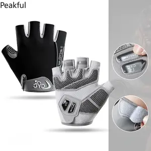 Shock-absorbing Half Finger Bike Gloves, Breathable Non-slip Cycling & Workout Gloves, Lightweight Quick-dry Sports Hand Accessory, ergonomic fit with adjustable strap, great for fitness training, outdoor cycling, gym use and everyday sports scenarios
