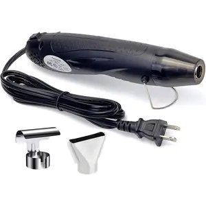 Mini Heat +Reflector Nozzle Kit 350W Fast Heat Hot Air  Overload Protection 2 Temp Setting 392?F-662?F & 6.6Ft Long  for Craft Shrink WrappingTubing Stripping