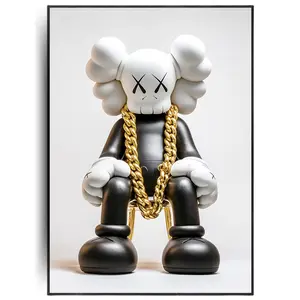 Kaws White Gold Chain Poster, Hypebeast Toys Poster, Figure Printable Wall Art, Minimalist Hypebeast Decor, Gift for Boyfriend, No Frame