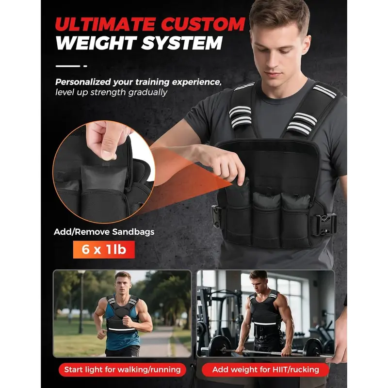 RUNmax 20LBS - 150LBS Adjustable Weighted Vest Wtih Shoulder Pads Opti – WEIGHT VEST DEALS - View #7