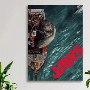 Jaws Poster - Minimalist Movie Poster - Vintage Retro Art Print - Wall Art Print - Home Decor - Gift.Home Living Room Office Wall Decor, Perfect Gift And Wall Decoration, Room Decor, Wall Art Decor, Wall Decor, Living Room.