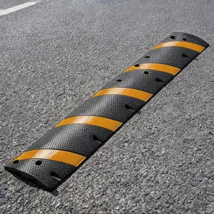 Garvee Heavy Duty Recycled Rubber Speed Bumps – 2-Channel Modular Cable Protector Ramps for Driveway, Asphalt, Concrete, Gravel – 25,000 lbs Capacity – Industrial Circuit Calming – 6FT x 1 Piece & 3.3FT x 1 Piece