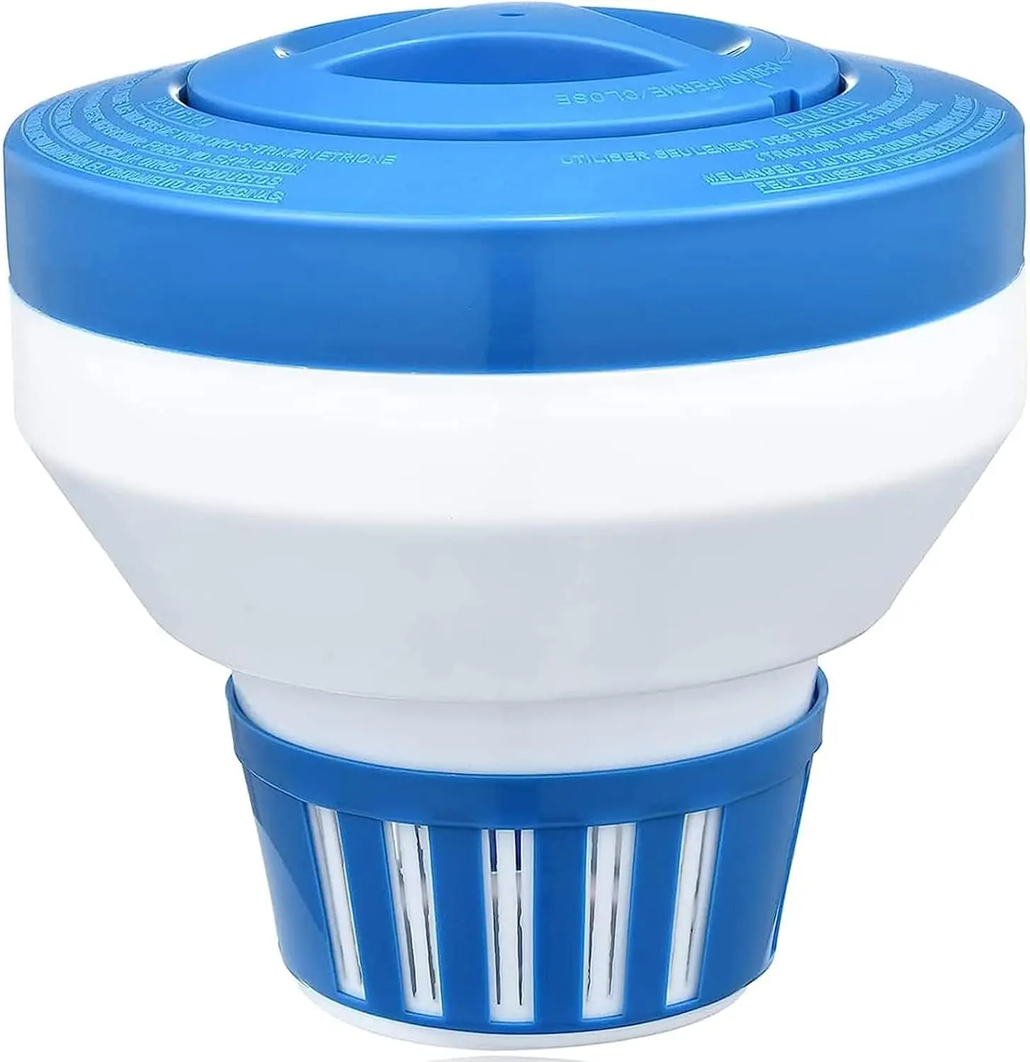 Floating Chlorine Dispenser, Pool  Chlorine/Bromine Floater,7" Large Capacity Floating Chlorinator & Bromine Holder Fits 3 Inch  TabletsCollapsible