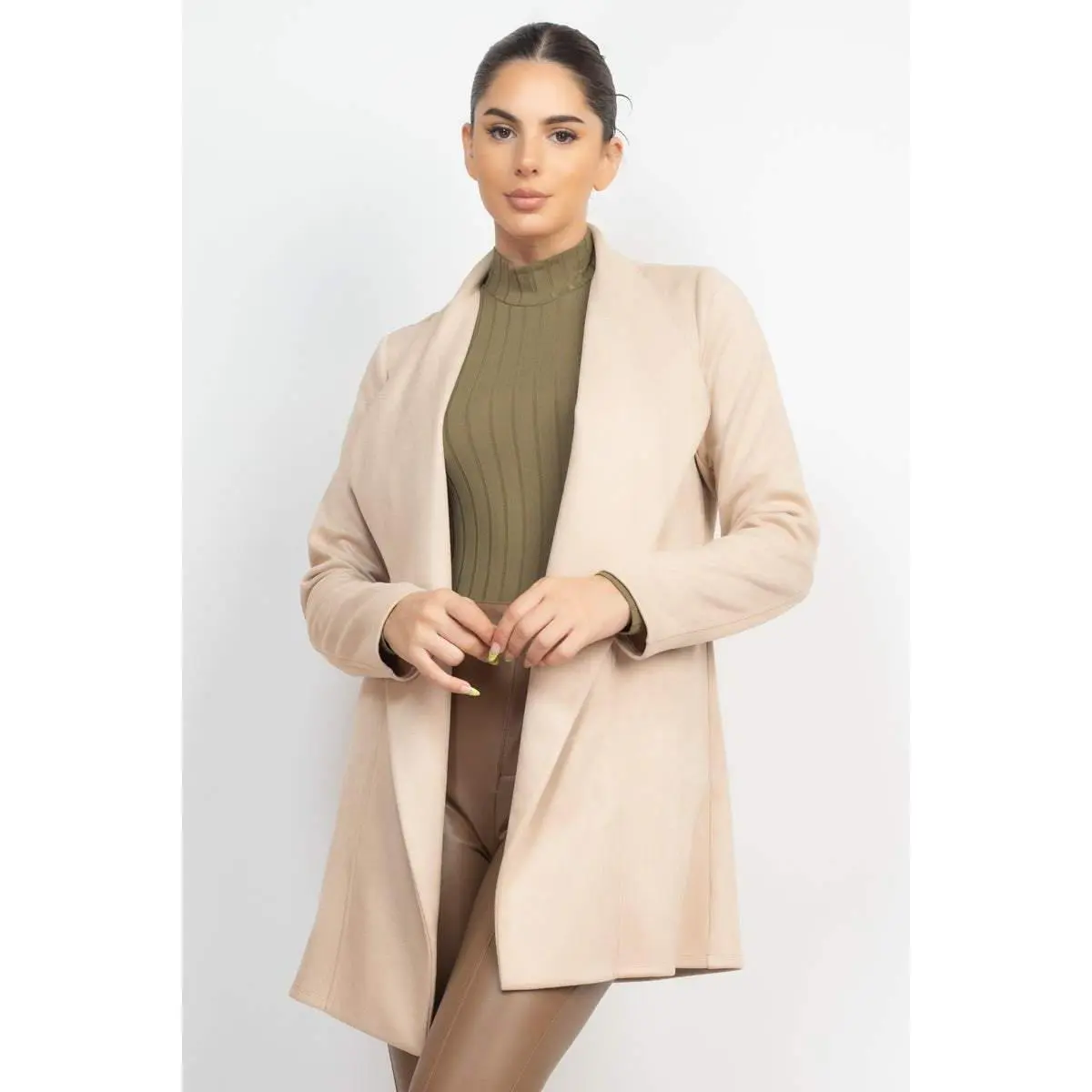 Open Front Suede Blazer