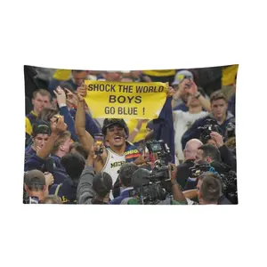 Michigan 2026 National Champions Decor Flag, Yaxel Lendeborg Paparazzi "Shock The World Boys Go Blue" Print Banner, Home Decor Backdrop, Ideal Gift for Sports Fans summervibes