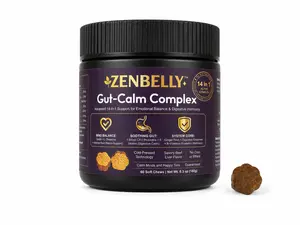 ZENBELLY Gut-Calm Complex Soft Chews, Advanced Dog Probiotics for Digestive Health, Anxiety & Stress Relief, Savory Beef Liver, 60 Count