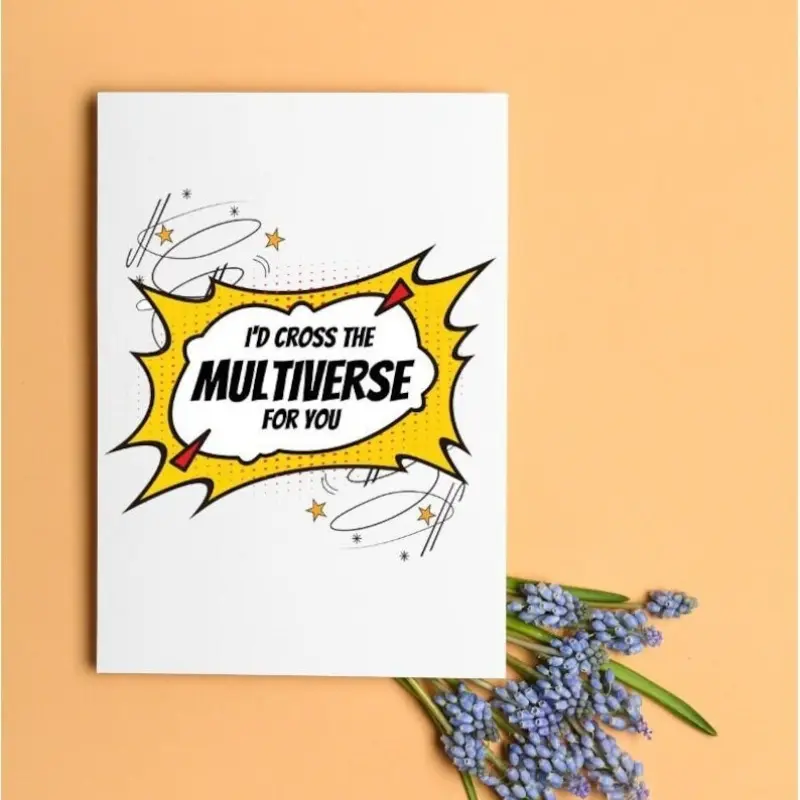1pc Superhero Valentine's Day Card/Superhero Anniversary Card/I am willing to travel through the multiverse to find you/Comic Enthusiast Exclusive Card