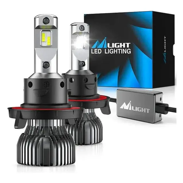 Nilight E30 Series H13/9008 LED Headlight Bulbs, 70W High Lumen, 14000LM, 6500K, IP67 Headlight Waterproof, Dual Pack Led Headlamps Bulbs for Camping