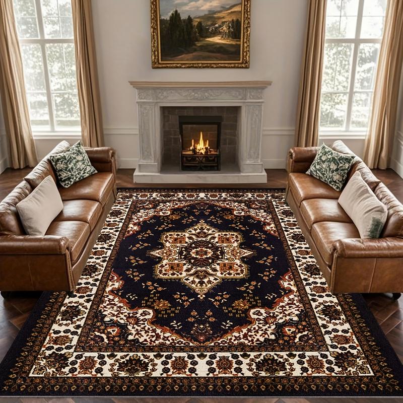 1pc Large Luxury Mat with Non-Slip Backing Machine Washable Large Area Mat for Living Room Bedroom Hallway Suitable for Large Spaces & High-Traffic Areas Big Mat for Living Room Circular Floor Mat Living Room Mat