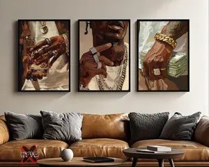 Black Man Art, Hip Hop Decor, Rich Black Men Wall Art, Money Power Poster, Man Cave Print, Luxury Street Art