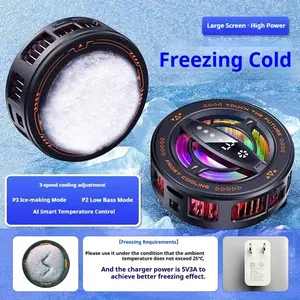Smart Temperature Control Phone Cooler, Phone Cooling Fan, Large Screen Three-Level Adjustment, Magnetic Portable, Noise Reduction, Efficient Cooling, Real-Time Temp Display, Gaming Phone Cooler