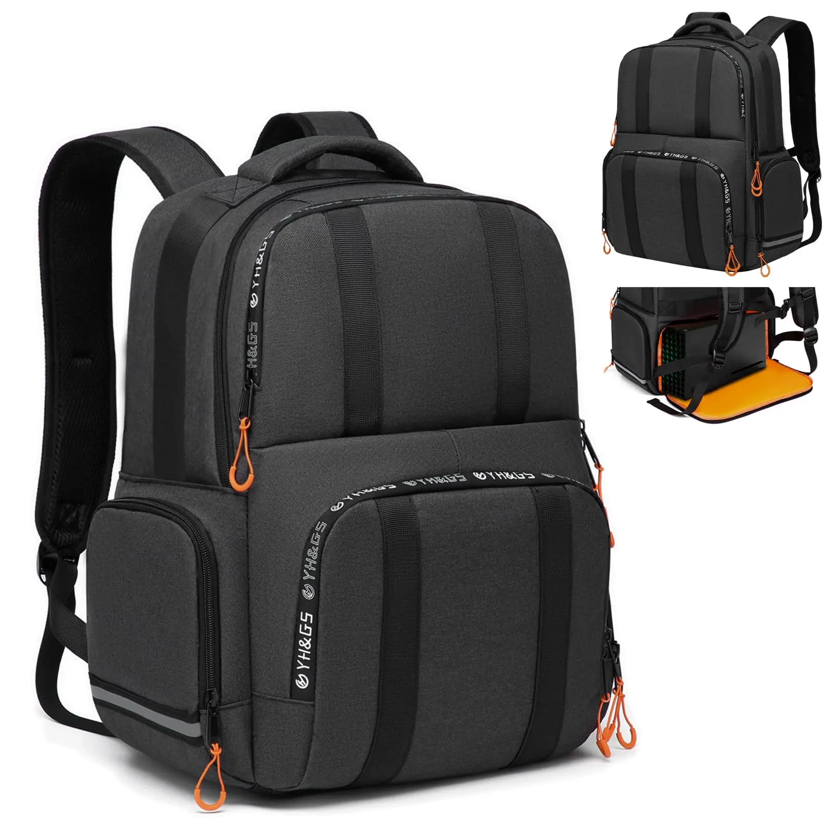 Xbox Series X/S Protective Carrying Backpack - Functional Nylon Multi Compartment Carrier Bag, Dual Purpose Case with Multiple Pockets for Controllers, Portable Hard Disk, Headset & Accessories