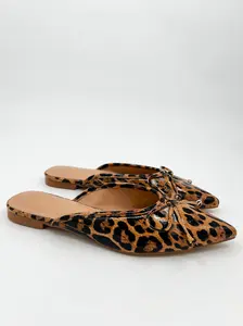 Let's Go Wild Faux Leather Leopard Mules