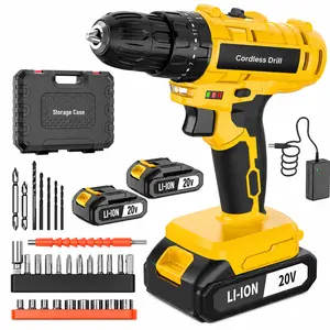 20V Cordless Drill Kit with Li-Ion Battery, Quick Change Chuck, Portable Electric Power Drill for Home DIY, Woodworking, Furniture Assembly, Cabinet Installation, Wall Repair, Shelf Mounting, Garage Maintenance, Plumbing Fix, Screw Driving Compact Set