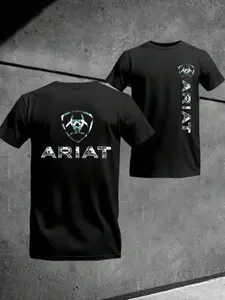 Men's Ariat Print T-Shirt, Casual Long Sleeve Top, Comfortable Fit for Daily Wear, Ideal for Home & Leisure Activities