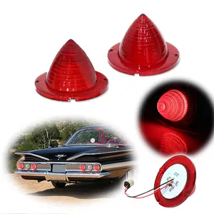 2PCS Rear Red LED Tail Brake lamps Lights 1960 1961 Impala Bel Air Biscayne El Camino,Replace OEM 654394766430