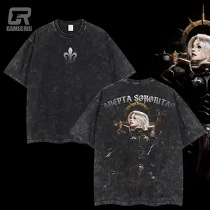 Adepta Sororitas Sisters of Battle Warhammer 40K T-Shirt – Vintage Washed Cotton, Lightweight Oversized Graphic Tee, Retro Streetwear Gift for Fans