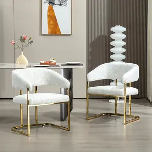 Modern Furniture Dinning Chair Livingroom Dressing Bedroom Study Chair With Golden Metal Non-rusting Legs Wider Seat (set of 1) Lounge Adjustable