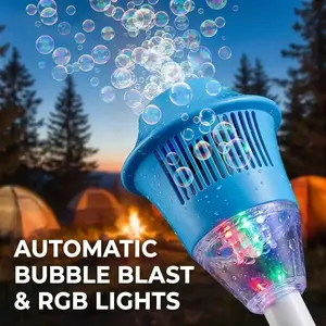 Automatic Handheld Bubble Machine, Rechargeable Light Up Bubble Maker Toy, Relaxing Cute Healing Summer Outdoor Play Toy for Boys Girls Toddlers, Perfect Easter Spring Holiday Birthday Gift for Kids
