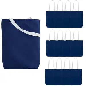 10" x 12" Medium Blue Canvas Tote Bags - 12 Pc.